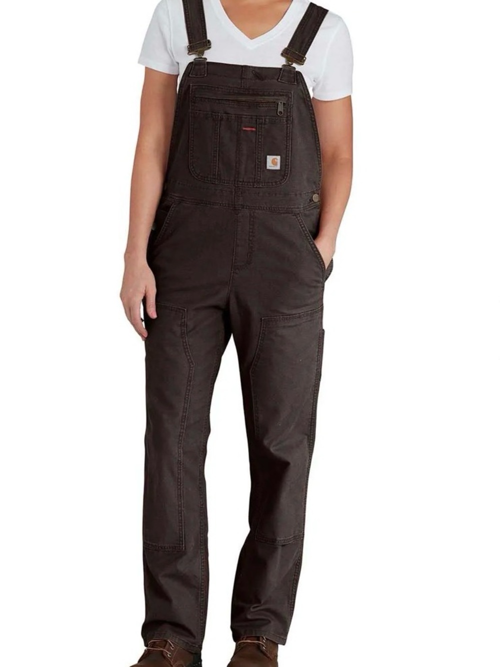 Carhartt Women's Rugged Flex® Fit Stretch Bib Overall. Brown. Size XXL Tall EUC